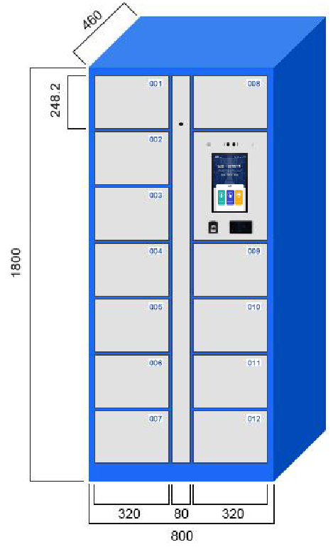 14-Door Locker Cabinet (Customizable with Any Number of Doors)
