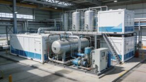 Modular hydrogen units in an industrial environment showcasing North American hydrogen infrastructure