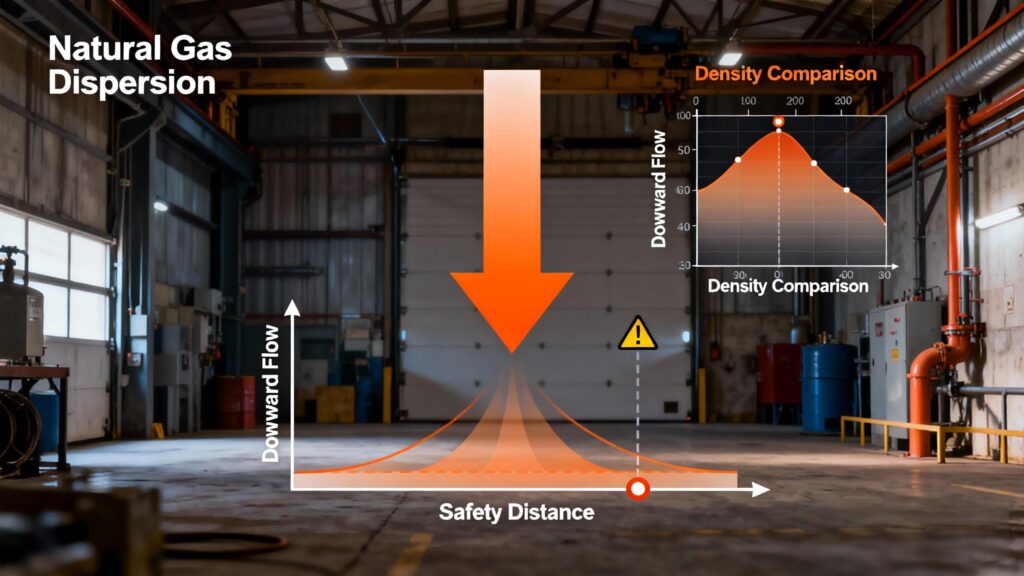 hydrogen dispersion compared to natural gas in enclosed space